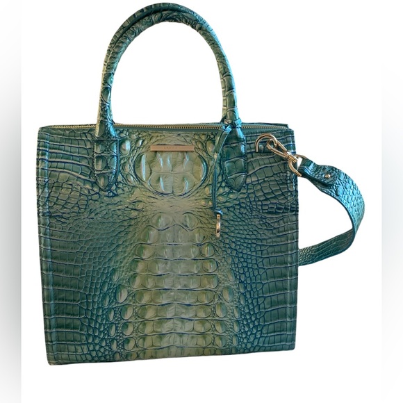 Brahmin Handbags - Brahmin Caroline Seafoam Ombré Melbourne Genuine Leather Satchel Crossbody Purse